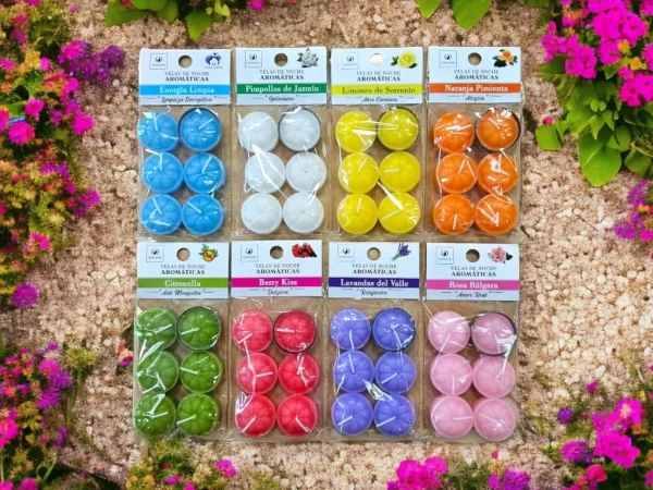 VELAS DE NOCHE AROMATICAS X6u COLGABLES
